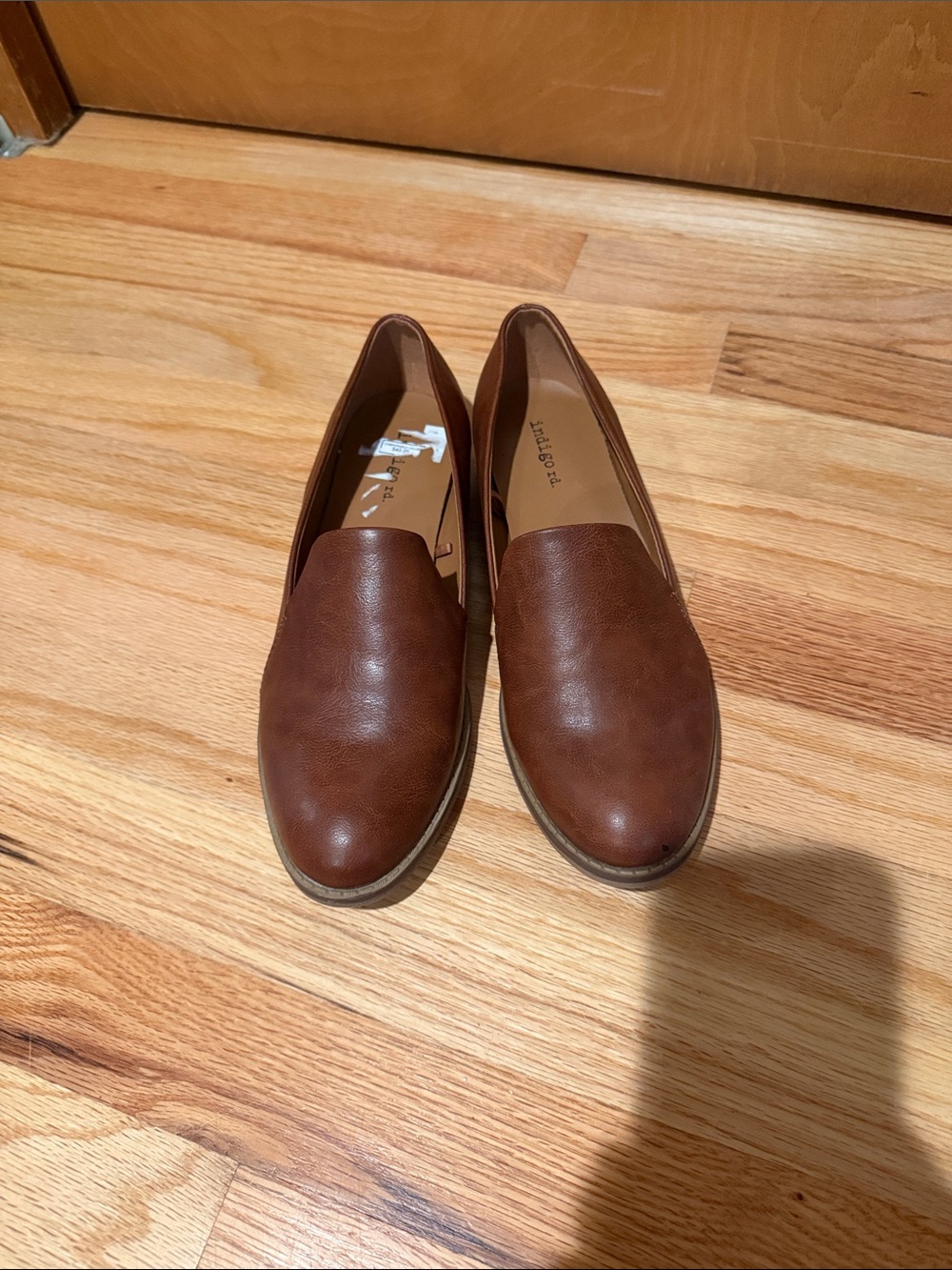 Indigo Brown Leather Slip-On Loafers